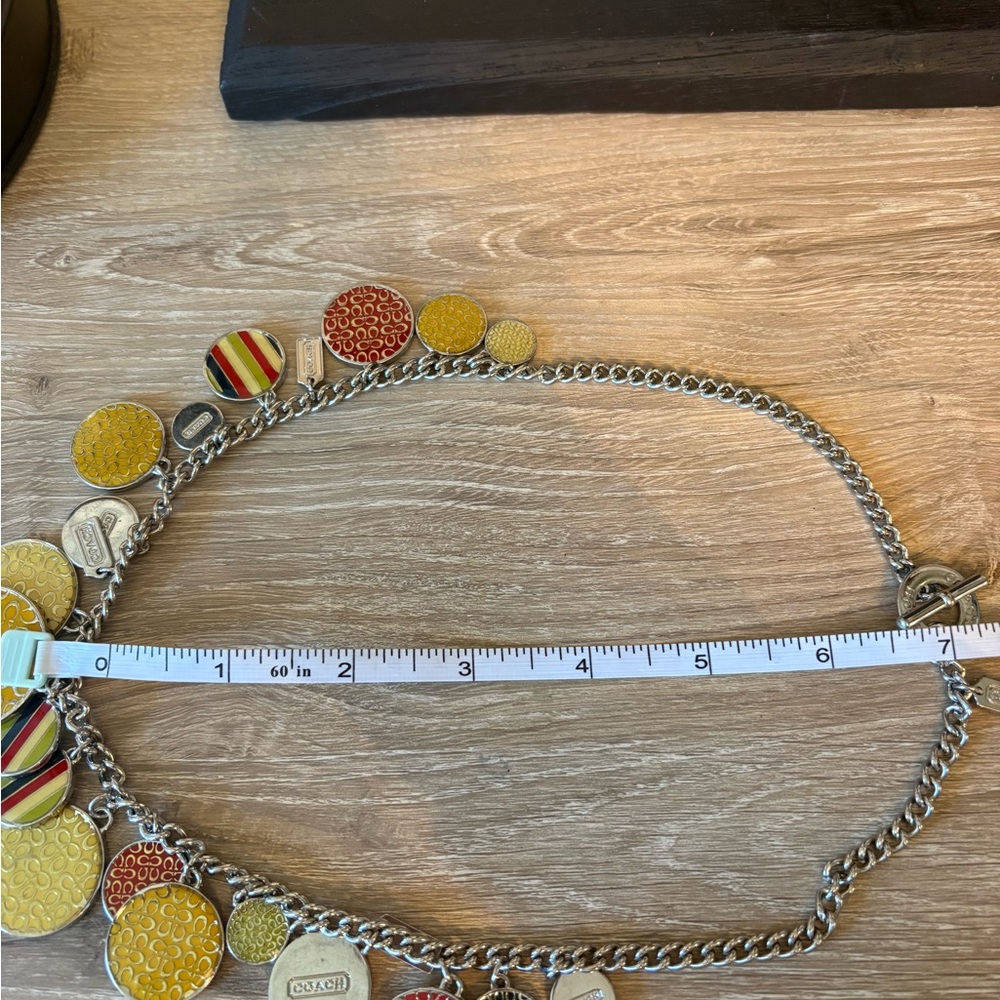 Coach Multicolor Enamel Disc Statement Necklace 2… - image 5